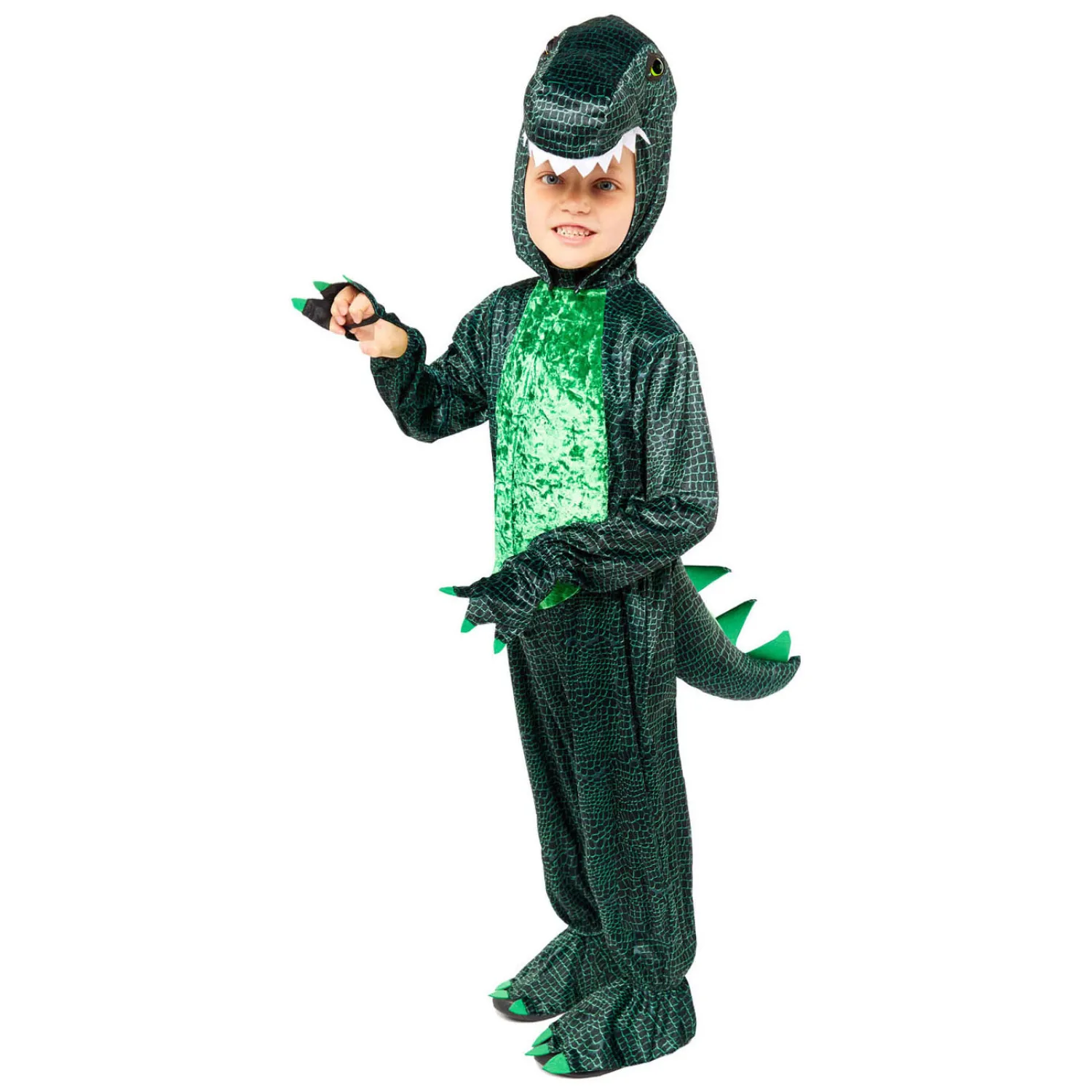 Kinderkostuum Donkergroene Dino, 4-6 jaar> Sale