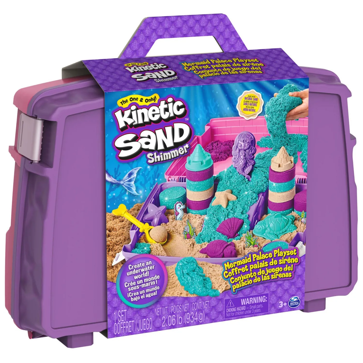 Kinetic Sand - Zeemeerminnen Speelset met Opbergkoffer-Spin Master Clearance