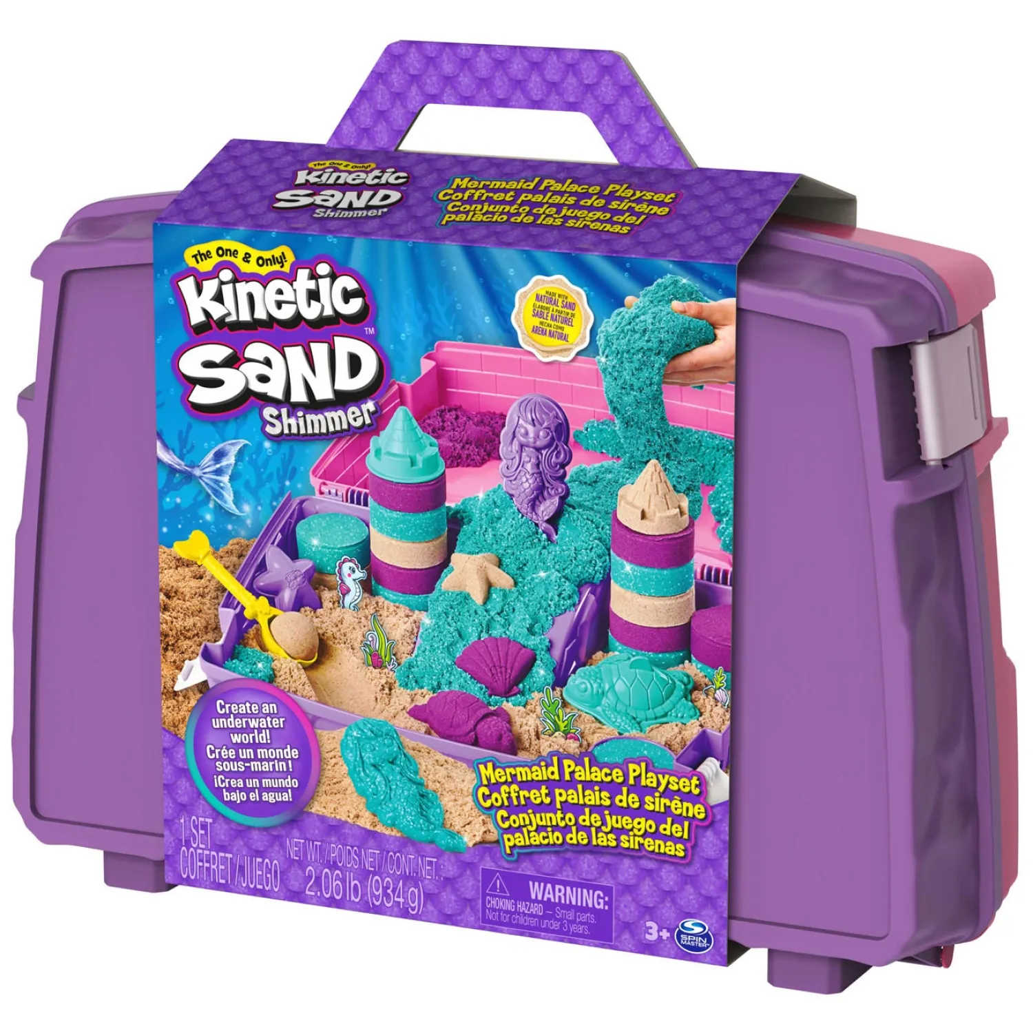 Kinetic Sand - Zeemeerminnen Speelset met Opbergkoffer-Spin Master Clearance