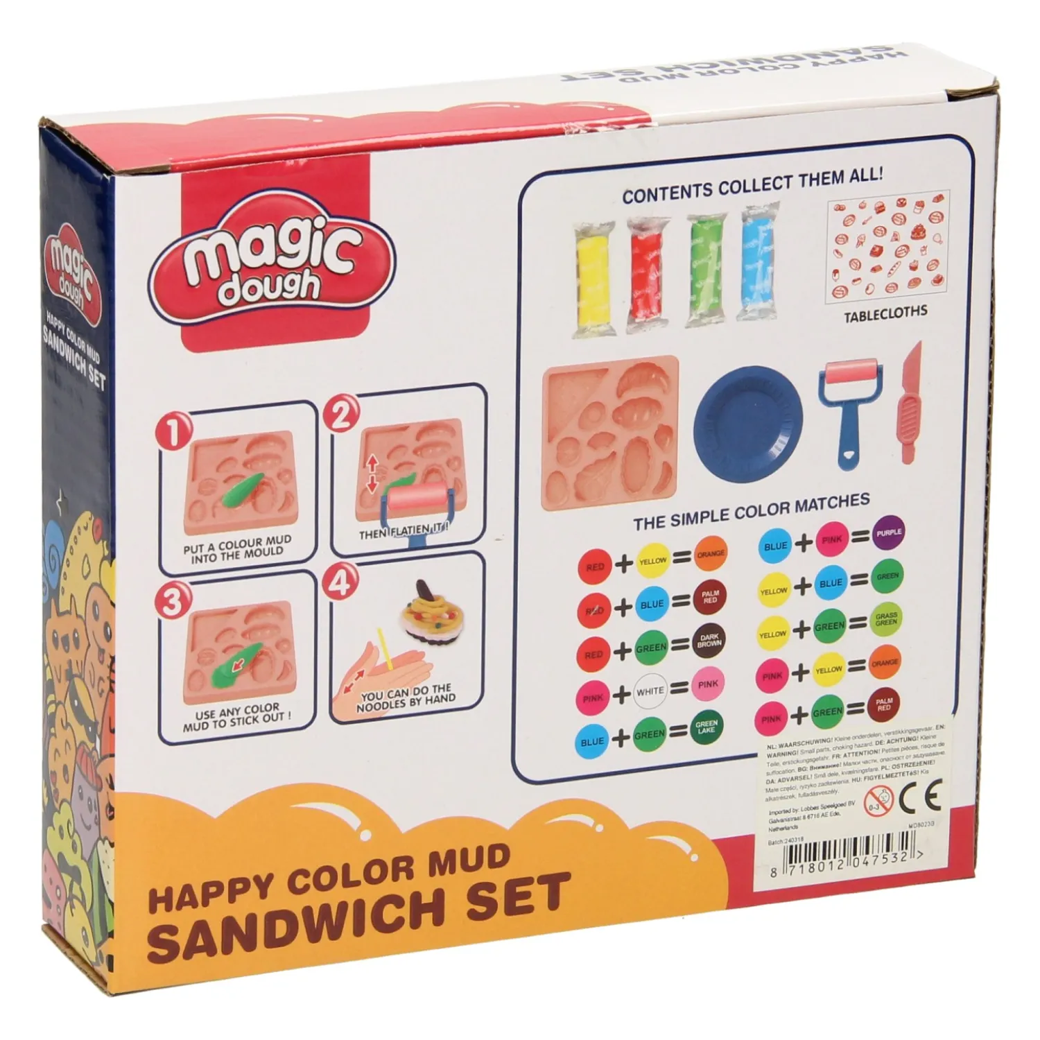 Kleiset Eten Sandwich - 4 Kleuren Klei- Outlet