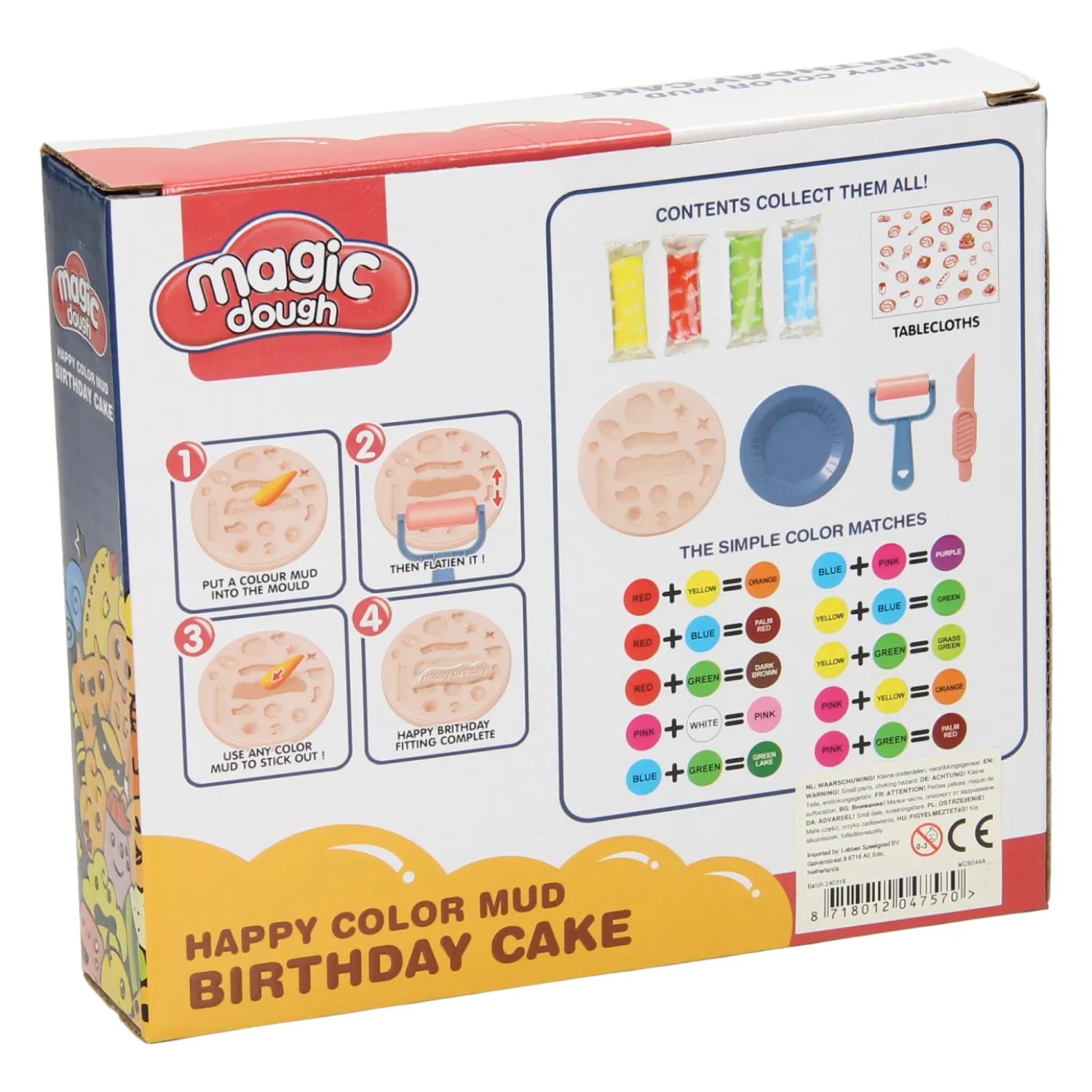 Kleiset Eten Verjaardagstaart - 4 Kleuren Klei Outlet