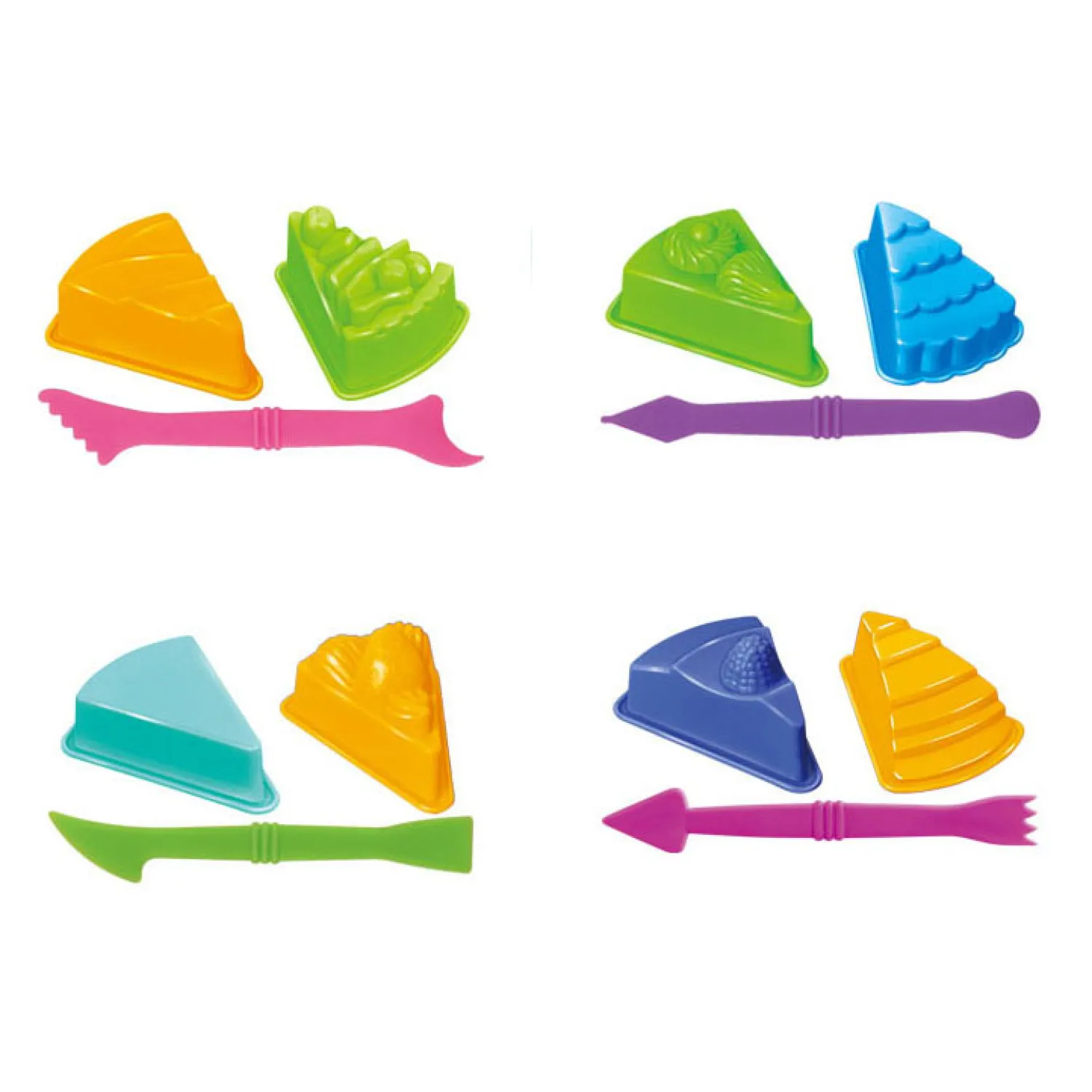 Kleiset met 2 Toetjesvormen en Tool - 3 Kleuren Klei Clearance