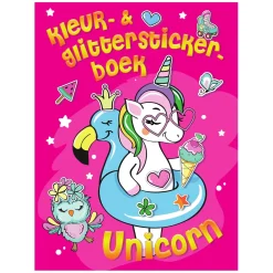 Kleur- & Glitter Stickerboek Unicorn>Mondikaarten Online