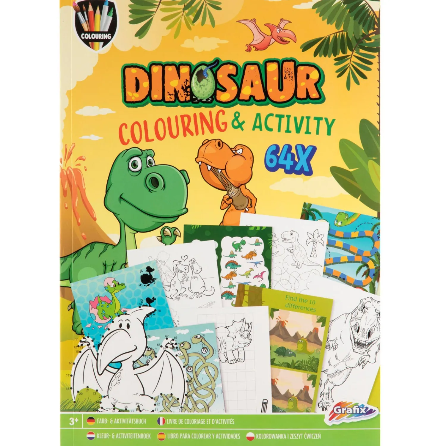 Kleur- en Activiteitenboek Dino, 64pag.>Creative Craft Group Outlet