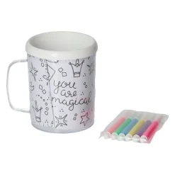 Kleur je eigen Beker Prinsessen Zeemeerminnen Eenhoorns - incl 6 stiften> Online