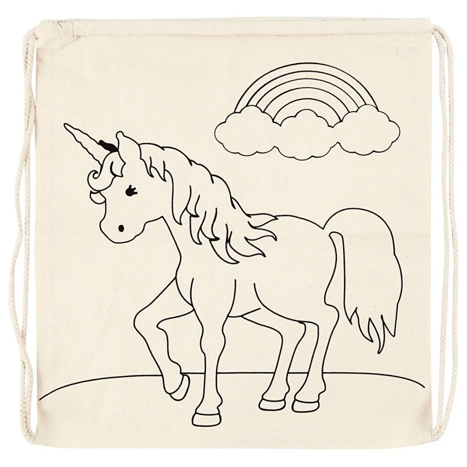 Creativ Company Kleur je eigen Katoenen Gymtas Eenhoorn Sale