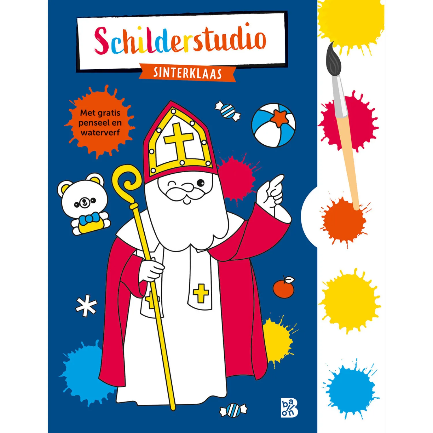 Kleurboek met Verfpalet en Penseel Sinterklaas>Standaard Uitgeverij Outlet