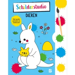 Standaard Uitgeverij Kleurboek met Verfpalet en Penseel Dieren Hot