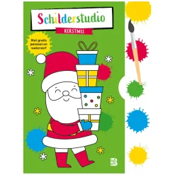Kleurboek met verfpalet en penseel Kerstmis-Standaard Uitgeverij Best