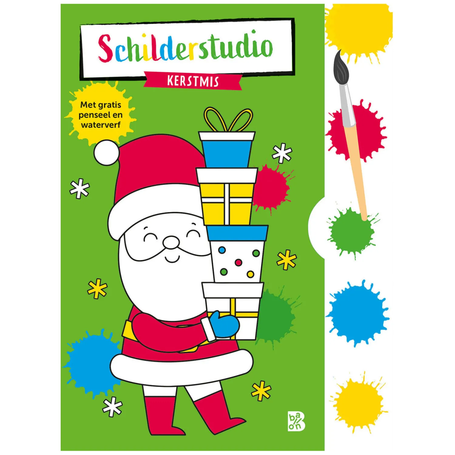 Kleurboek met verfpalet en penseel Kerstmis-Standaard Uitgeverij Best