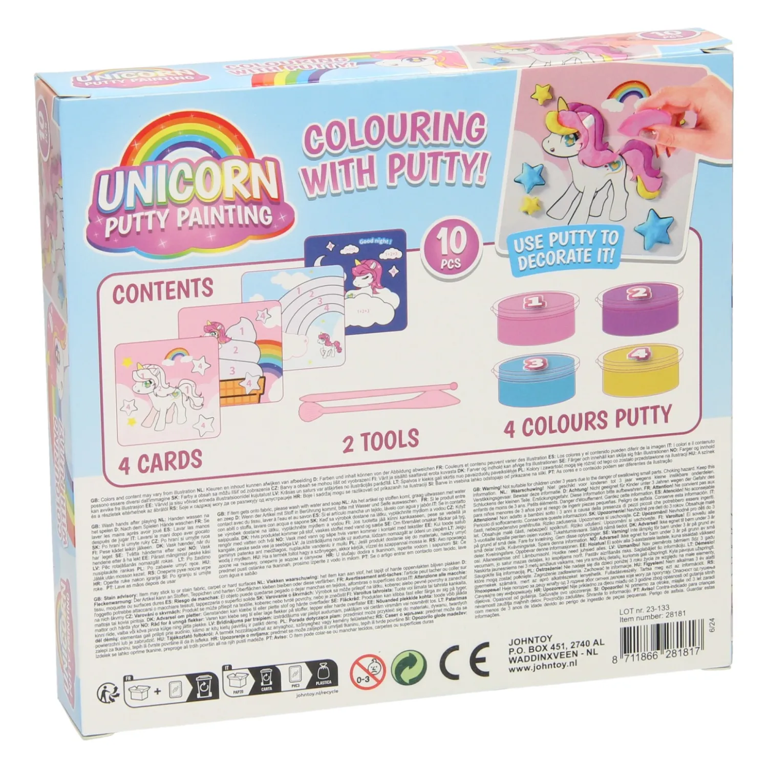 Kleuren met Putty op Nummer Eenhoorn-Johntoy Clearance