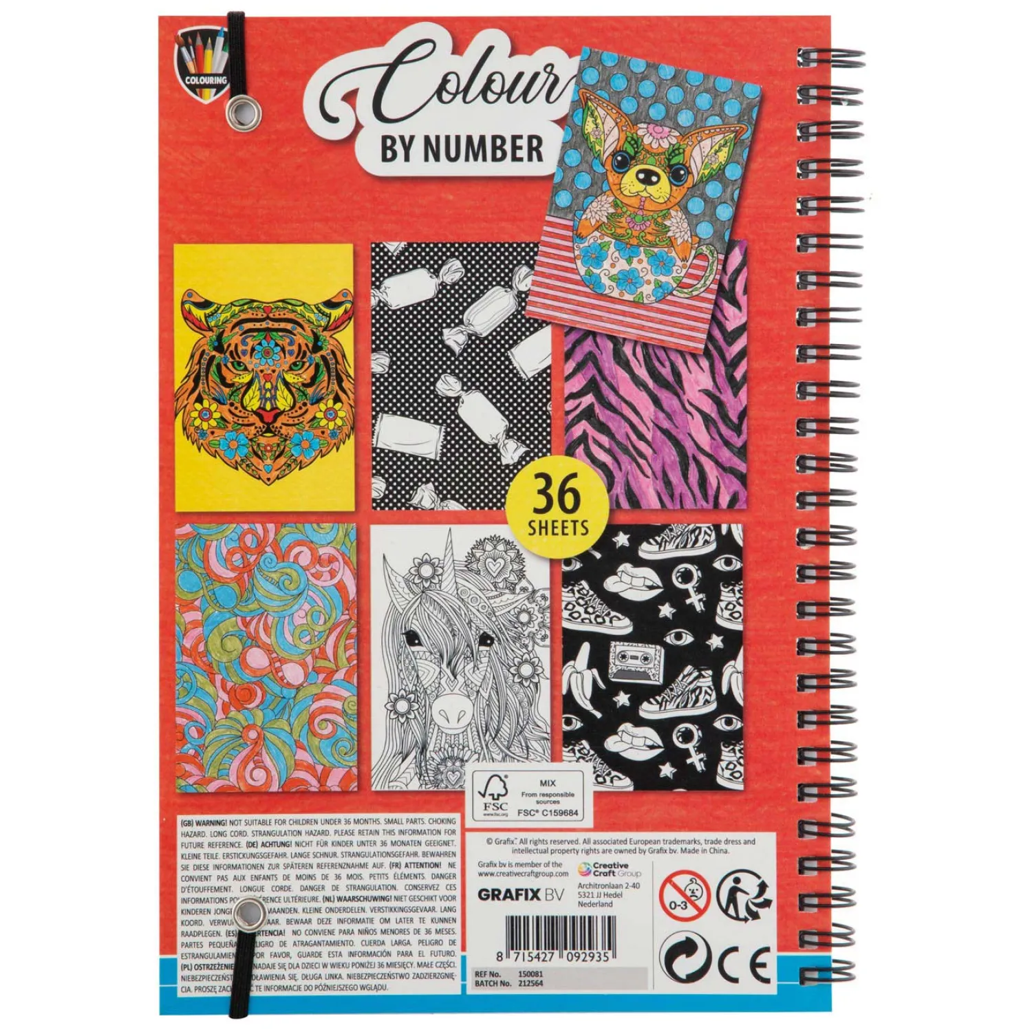 Grafix Kleuren op Nummer Kleurboek met Kleurpotloden.