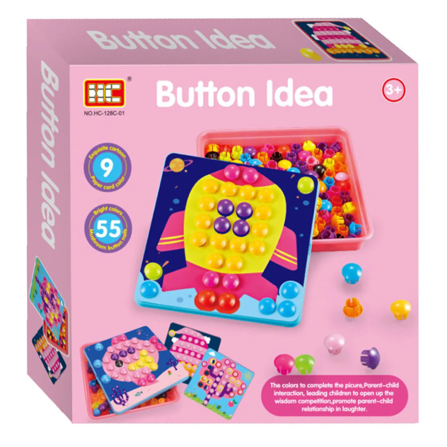 Kleurenbuttons met Opbergbox, 55dlg.> Best