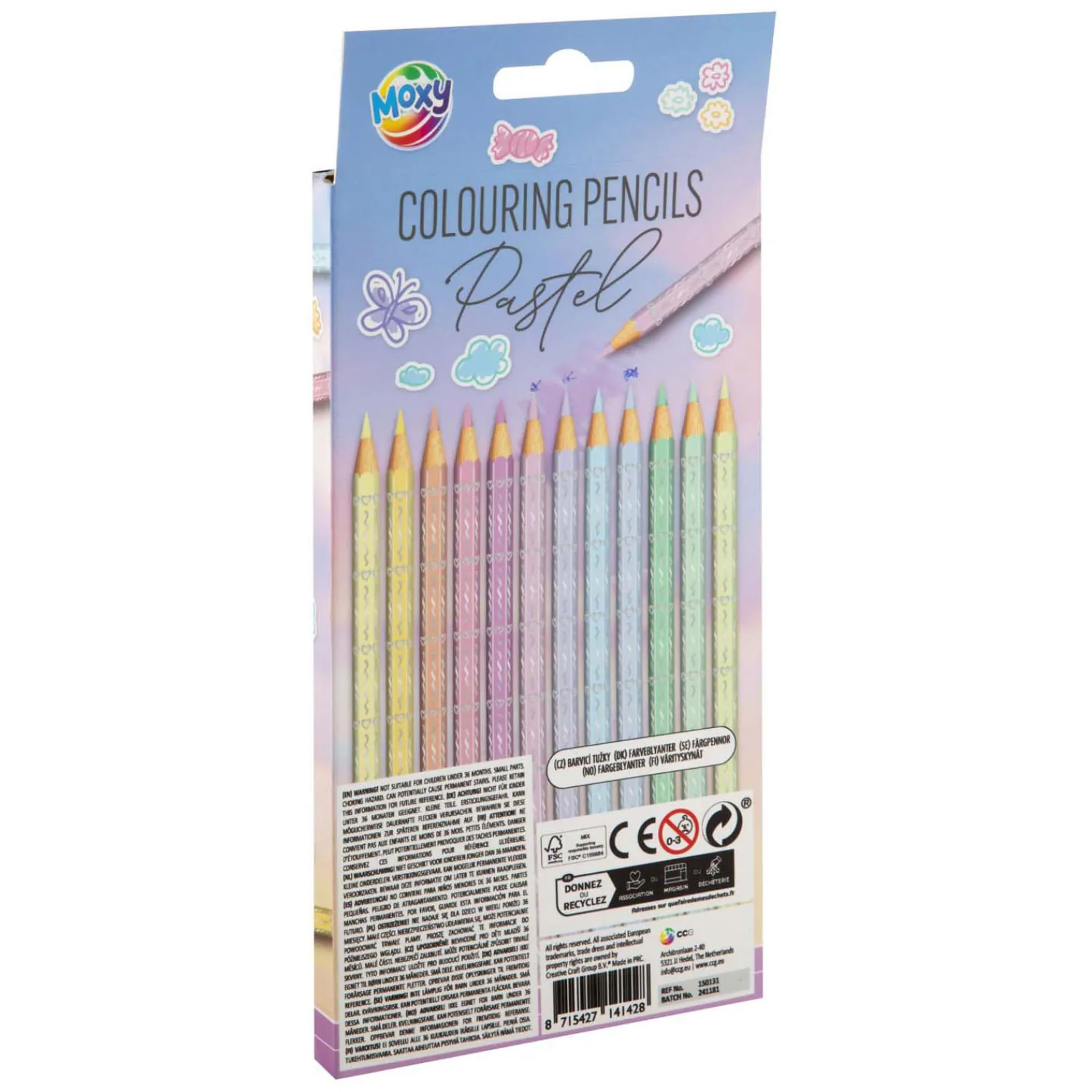 Creativ Company Kleurpotloden Pastel, 12st. Hot