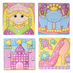 Knutselset Mozaïek Prinses Maken, 4 platen Clearance