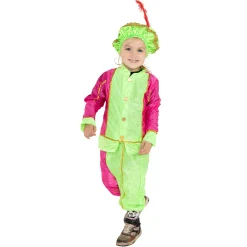 Kostuum Piet Limoengroen Fuschia, 4-6 Jaar-Boland