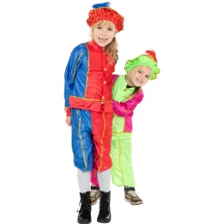 Kostuum Piet Rood Blauw, 4-6 Jaar-Boland New