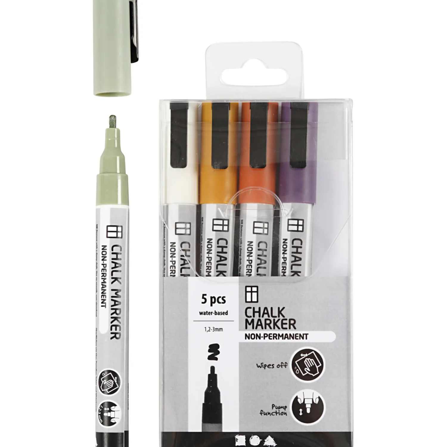 Creativ Company Krijt Markers Pastelkleuren, 5st. Clearance