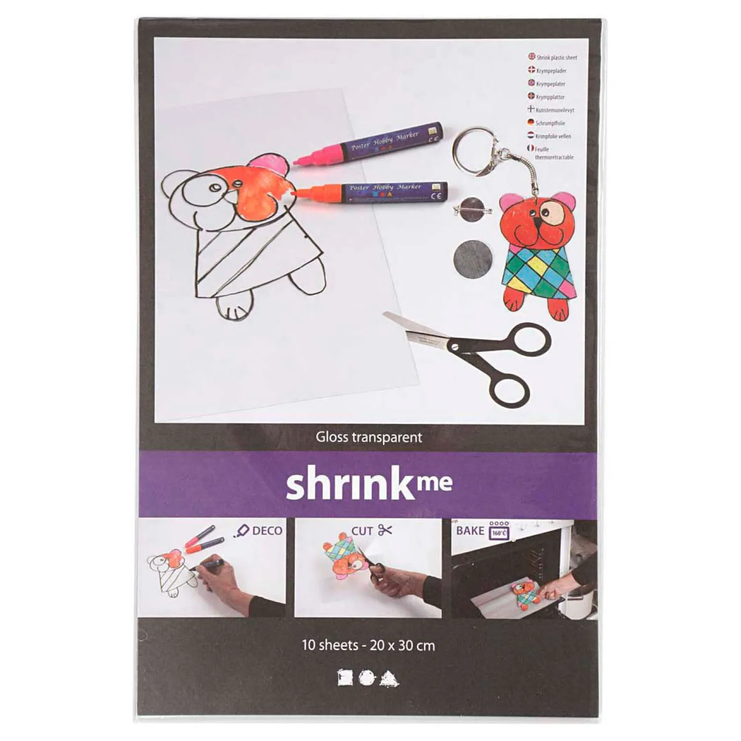 Creativ Company Krimpfolie Transparant Glans 20x30cm, 10st. Hot