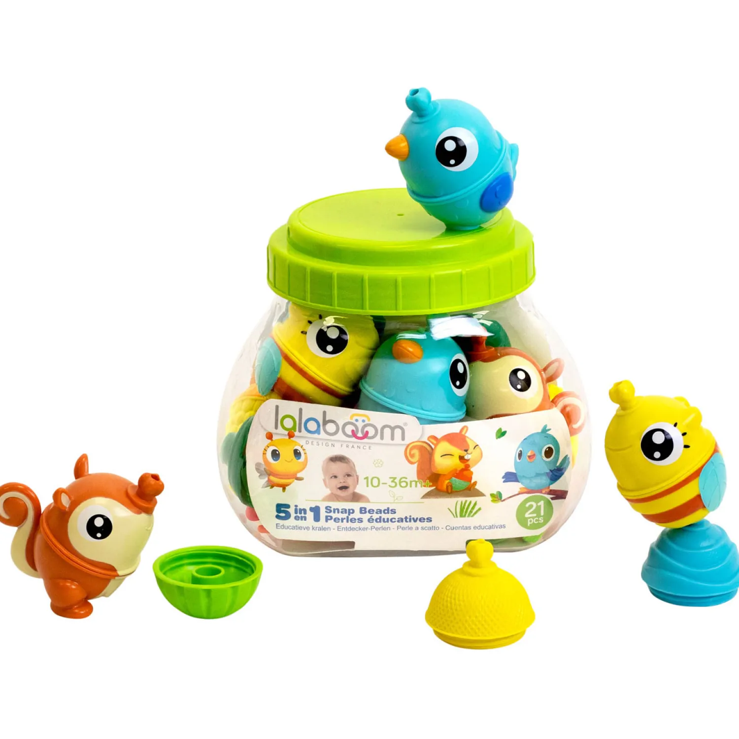 - Educatieve kralen met 3 dieren, 21dlg.>Lalaboom Best