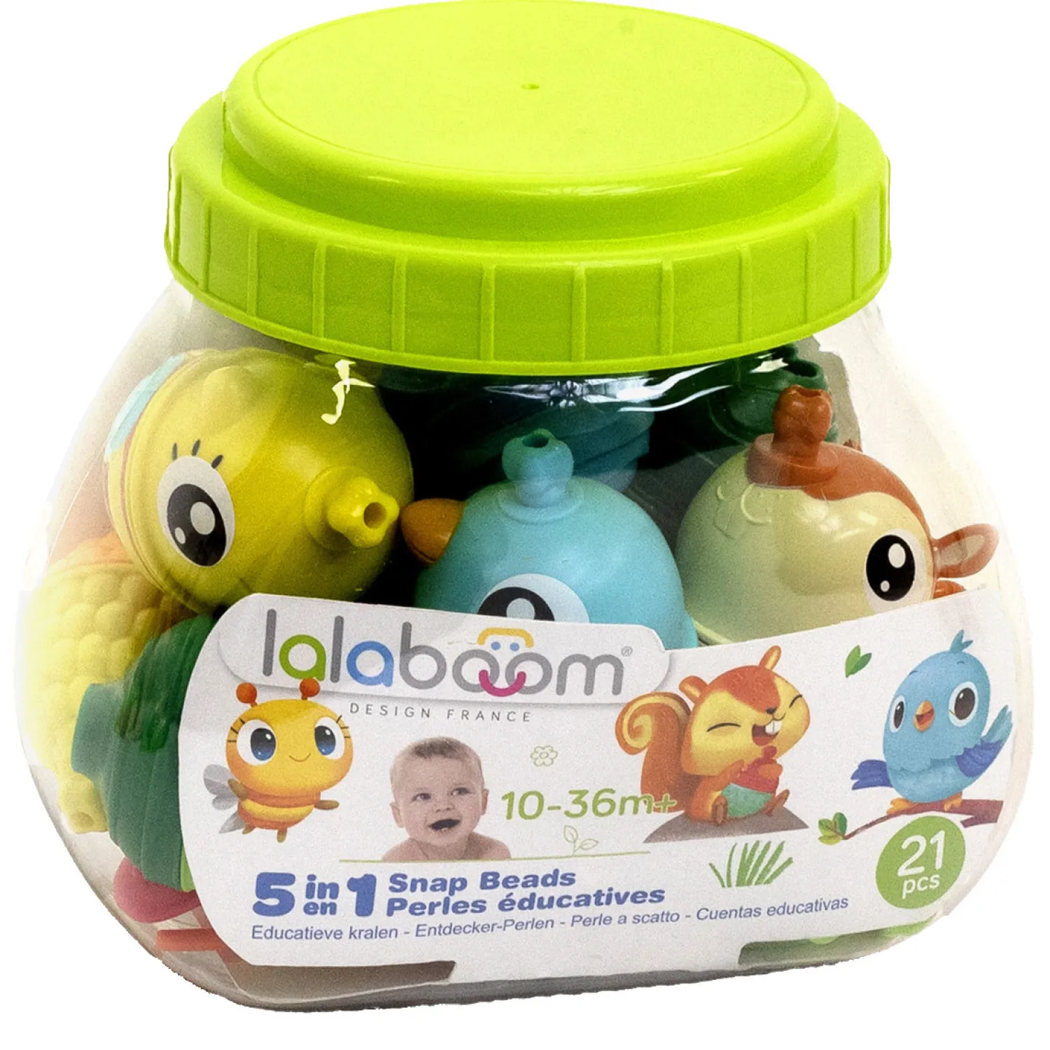 - Educatieve kralen met 3 dieren, 21dlg.>Lalaboom Best