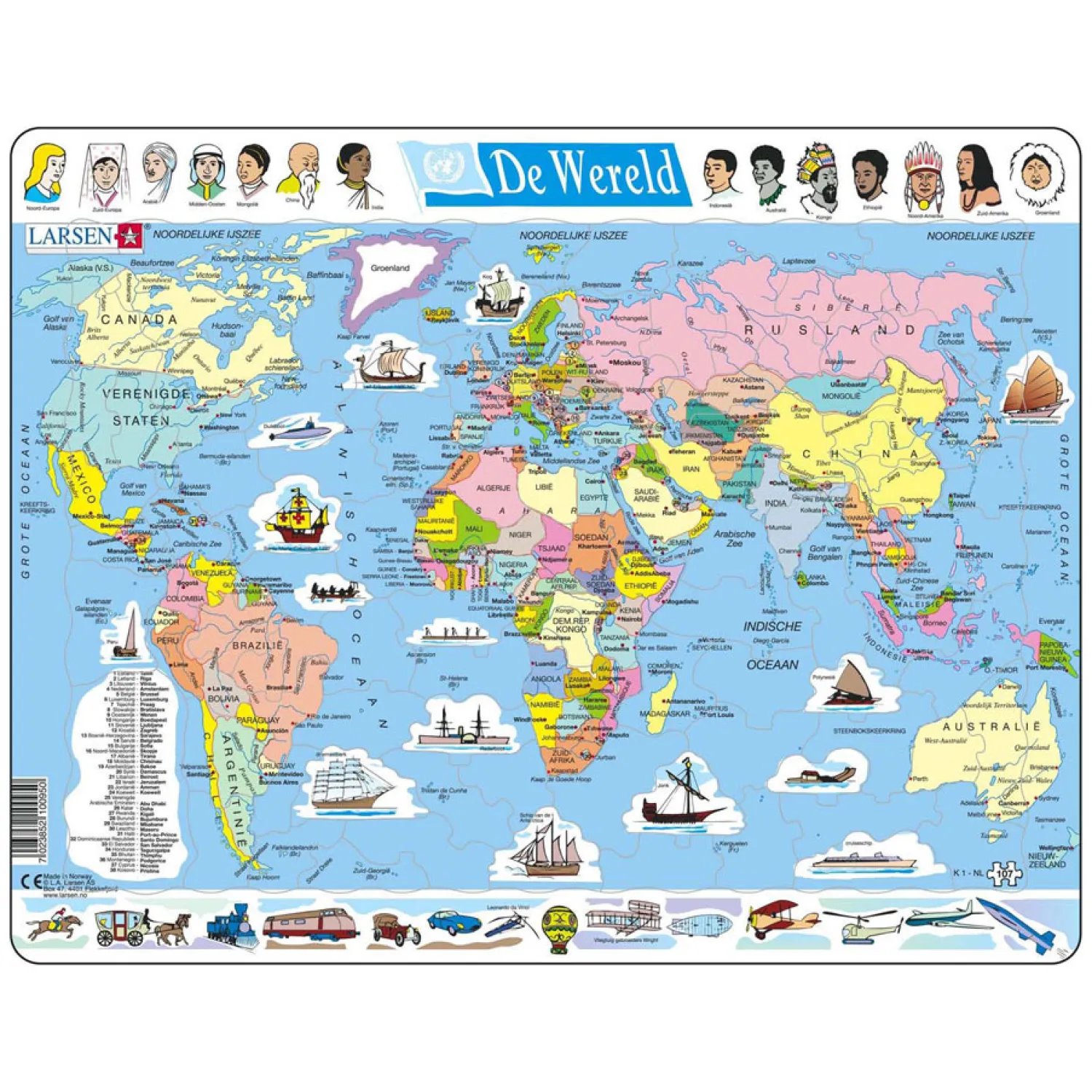 Selecta Larsen Kaart Wereld, 107st. Outlet