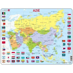 Larsen Legpuzzel Kaart Azie met Vlaggen, 70st.-Selecta Online