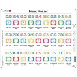 Larsen Memopuzzel Leren Klokkijken Traditionele en digitale klok , 54st.>Selecta Hot