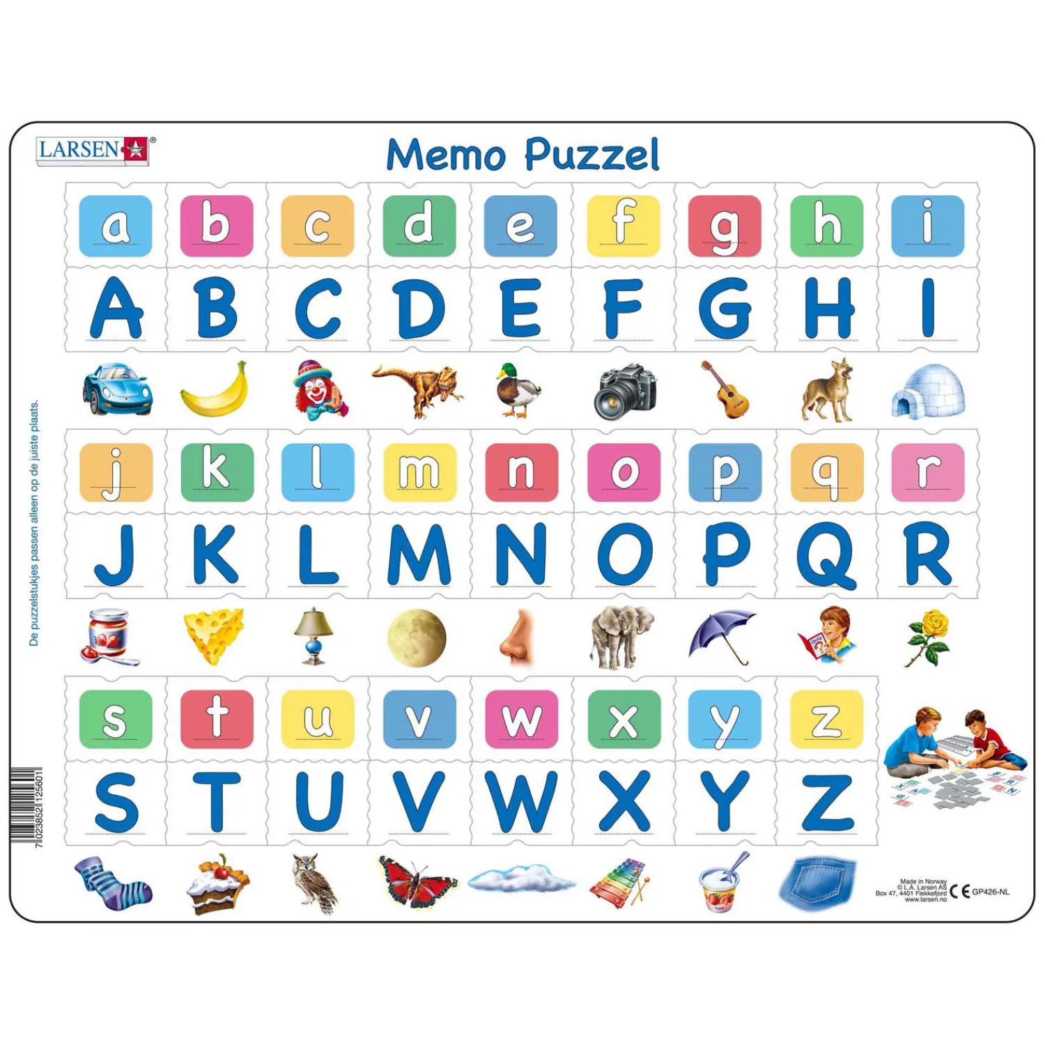 Selecta Larsen Memopuzzel Leren Lezen - Het Alfabet met Afbeeldingen, 52st. Outlet