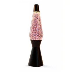 Lavalamp Zwart/Roze Glitter, 40cm>Itotal Discount