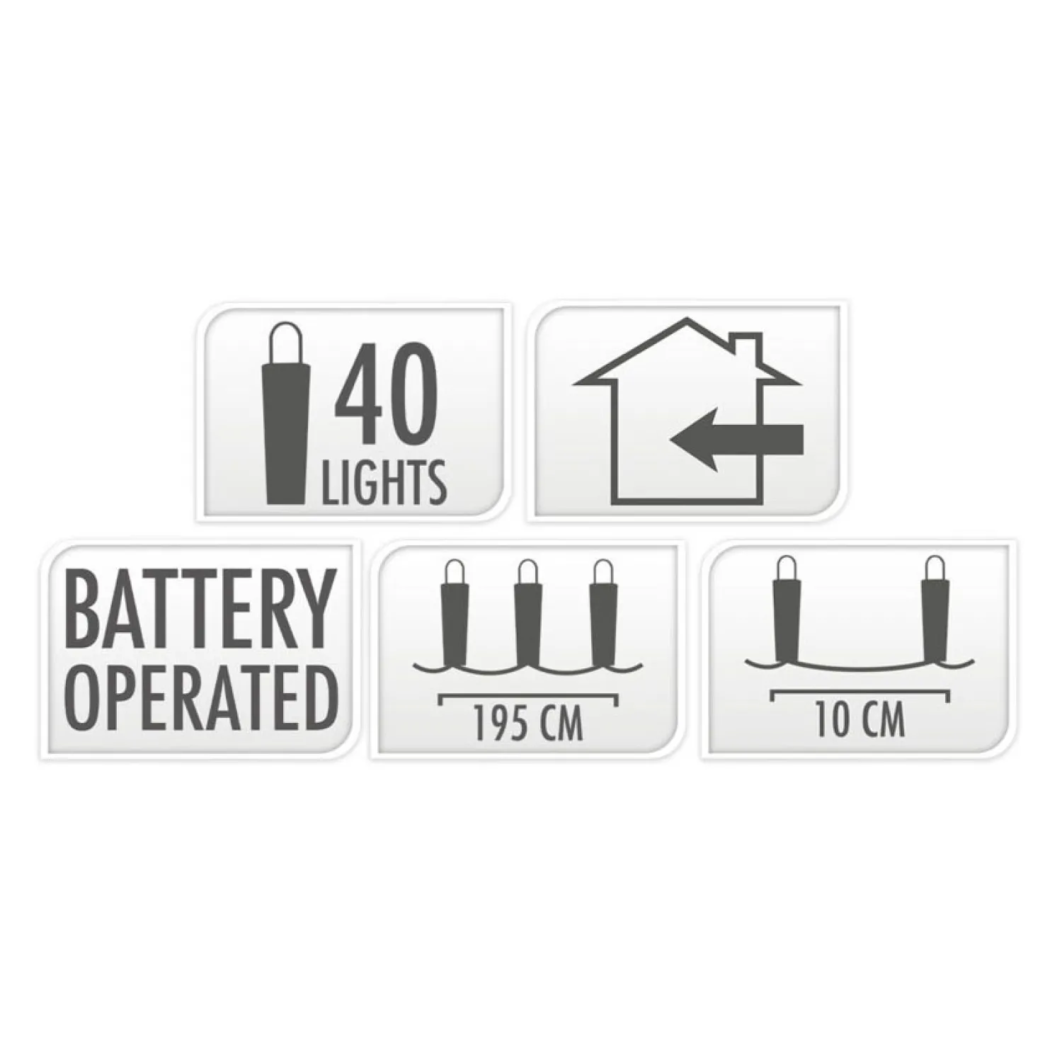 Led Lichtsnoer Zilverdraad, 195cm - Gekleurd- Hot