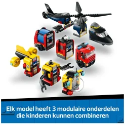 City 60462 Helikopter, Brandweerauto en Onderzeeer Remix-LEGO Sale