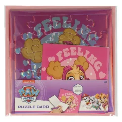 Legpuzzel Kaart PAW Patrol Roze Kaart en Envelop> New