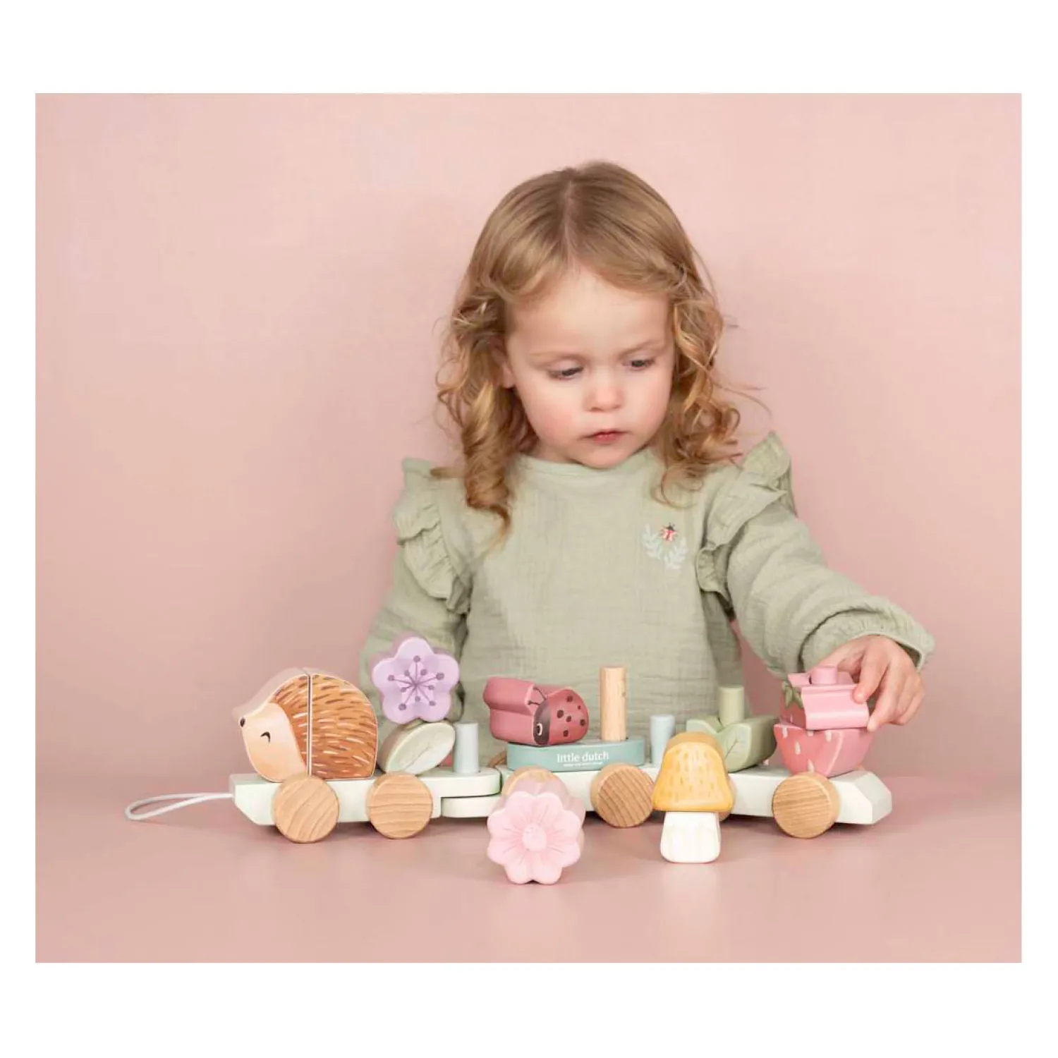 Little Dutch Houten Blokkentrein Egel Fairy Garden FSC, 15dlg. Discount