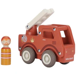 Houten Brandweerwagen met Poppetje FSC>Little Dutch