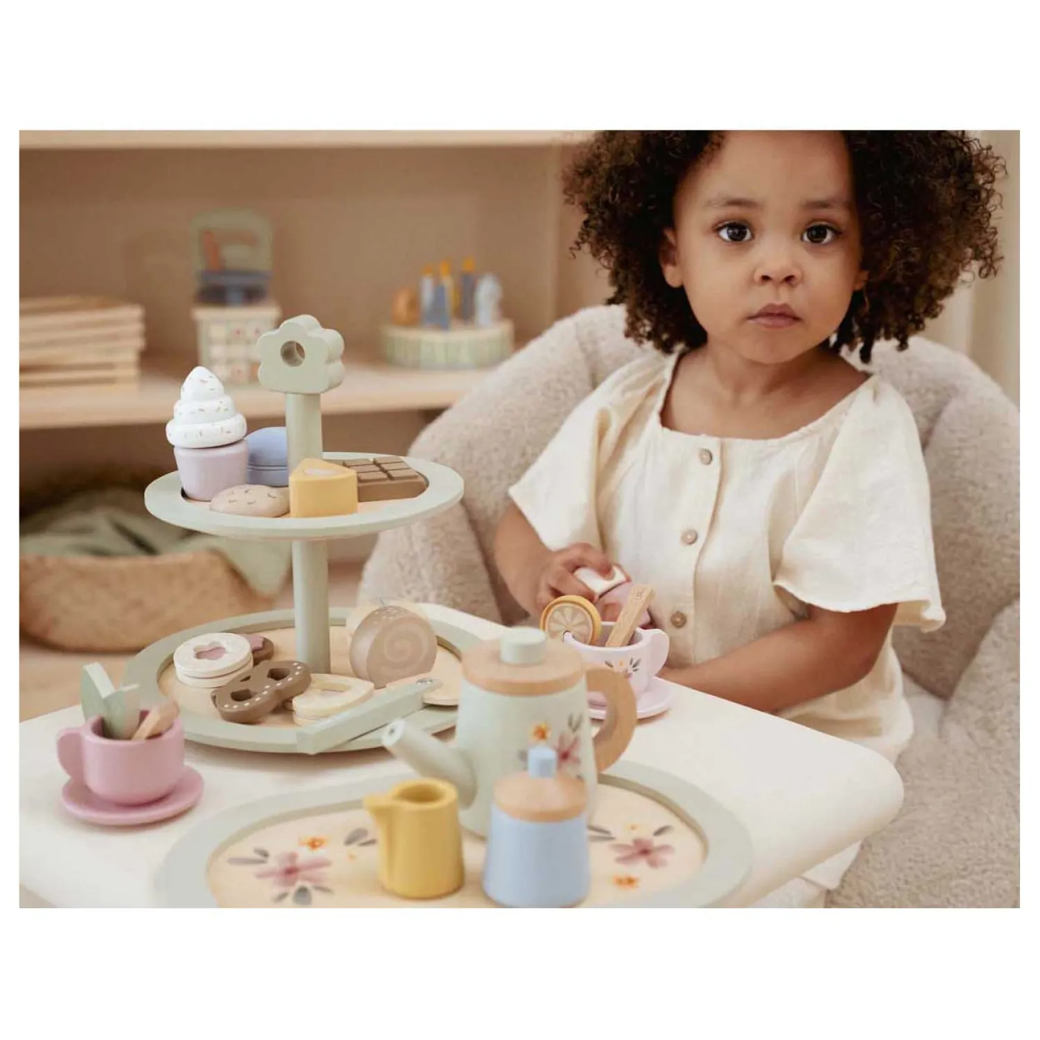 Houten Etagere met Gebak FSC-Little Dutch New