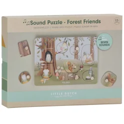 Houten Geluidenpuzzel Hout Forest Friends FSC, 7st.>Little Dutch Online