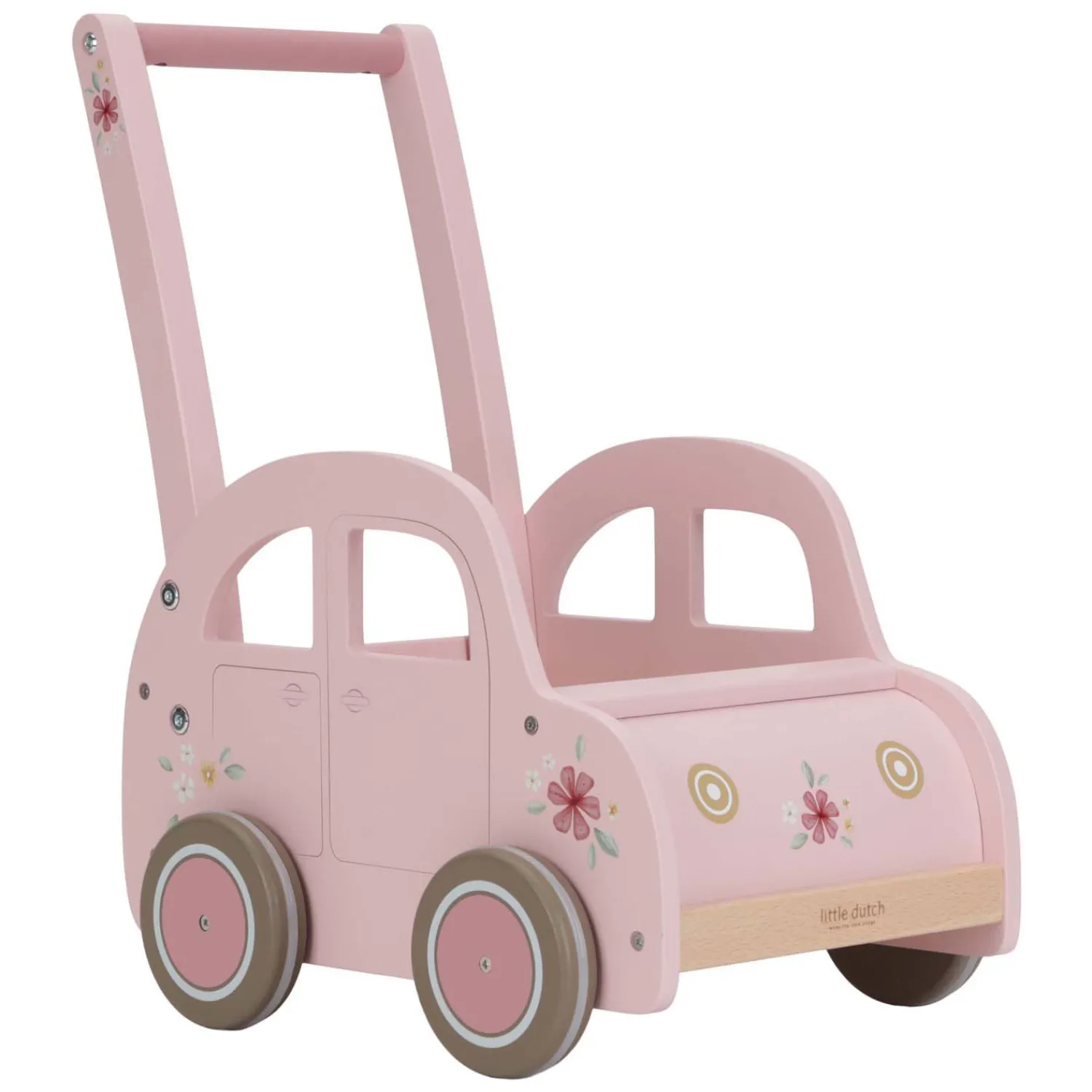 Houten Loopwagen Roze FSC>Little Dutch Outlet