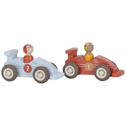 Little Dutch Houten Pullback Racewagens met Poppetje FSC Clearance