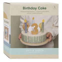Houten Verjaardagstaart Blauw FSC-Little Dutch