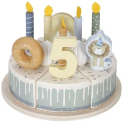 Houten Verjaardagstaart Blauw FSC-Little Dutch