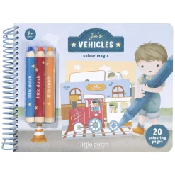 Jim's Voertuigen Kleurboek - Met 3 Potloden-Little Dutch Discount