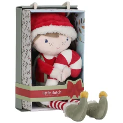 Kerstpop Knuffel Jim GRS - 35cm>Little Dutch Sale