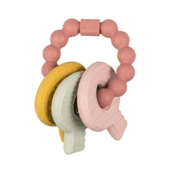 Siliconen Bijtspeeltje Sleutelbos Roze>Little Dutch New