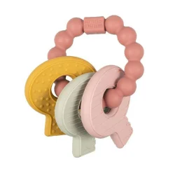 Siliconen Bijtspeeltje Sleutelbos Roze><noscript><img width=