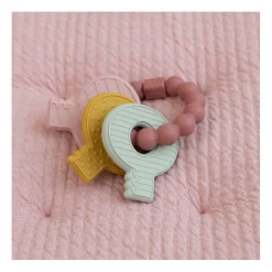 Siliconen Bijtspeeltje Sleutelbos Roze><noscript><img width=