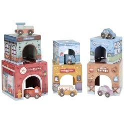 Stapeltoren incl. 6 Auto's FSC>Little Dutch Hot