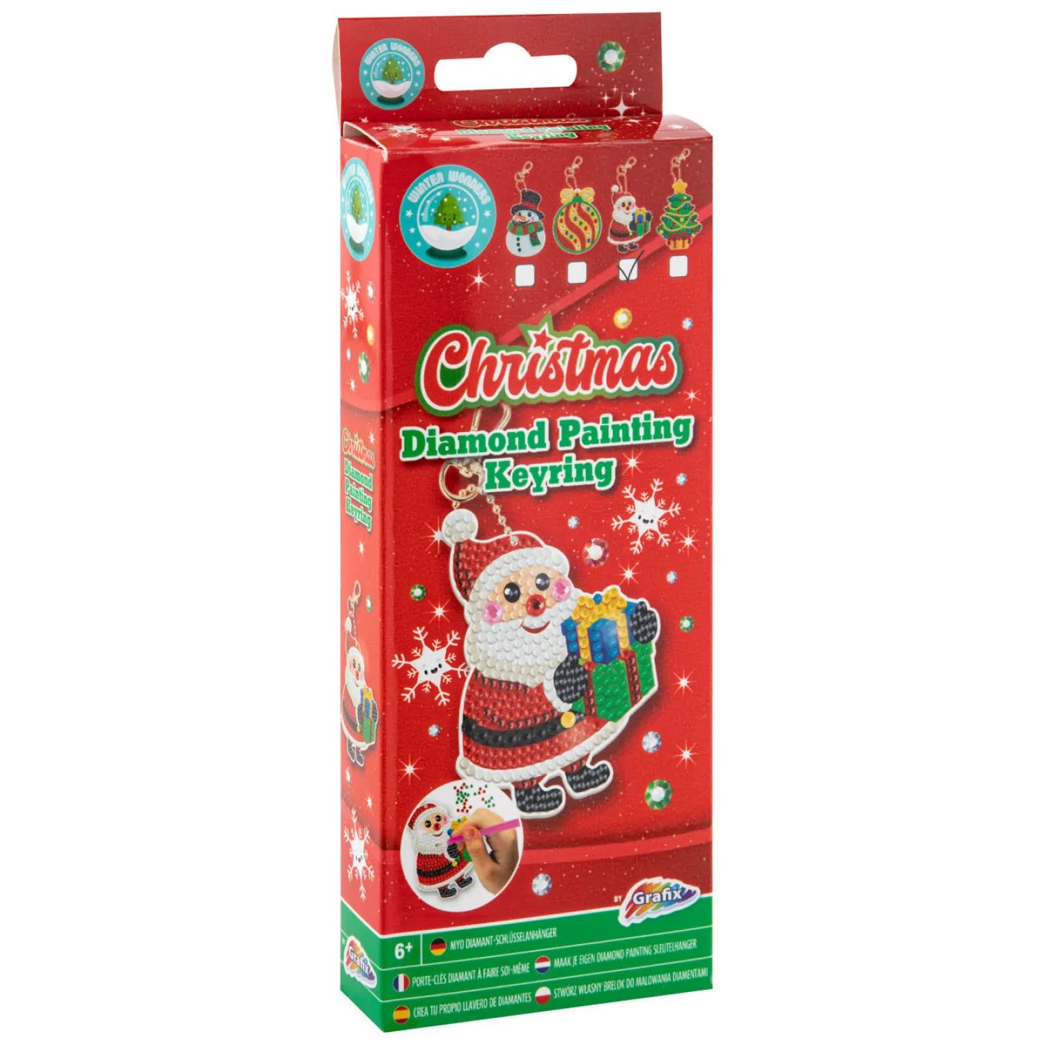 Grafix Maak je eigen Diamond Painting Sleutelhanger Kerst Hot