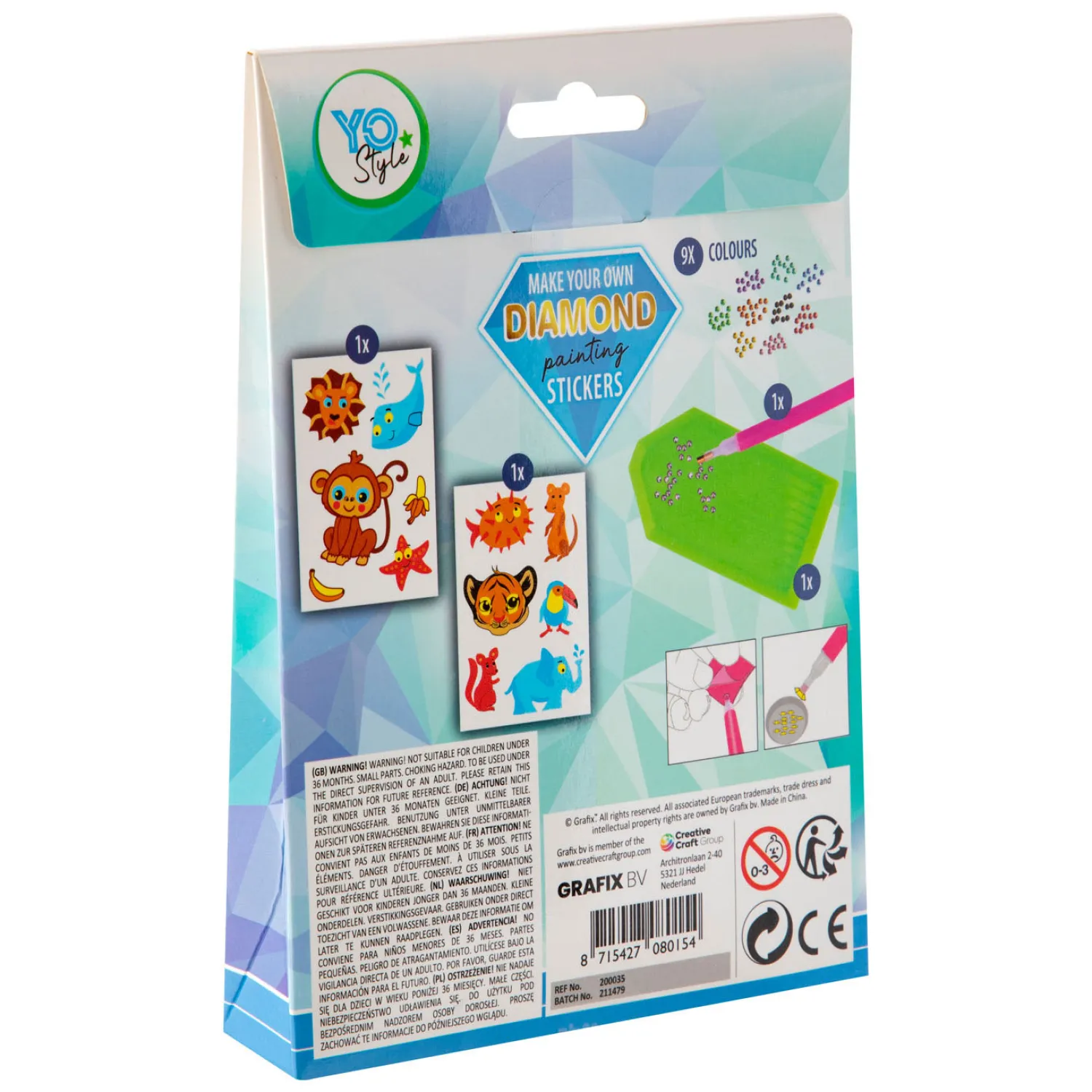 Maak je eigen Diamond Painting Stickers, 12dlg.>Creative Craft Group