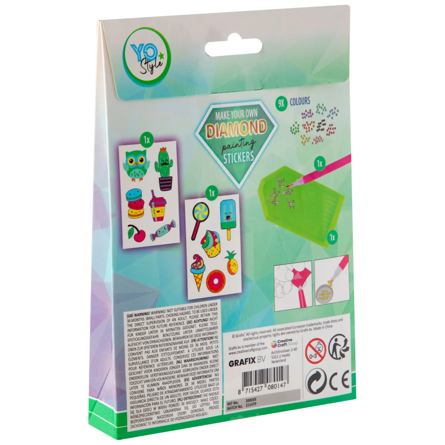 Maak je eigen Diamond Painting Stickers, 12dlg.>Creative Craft Group